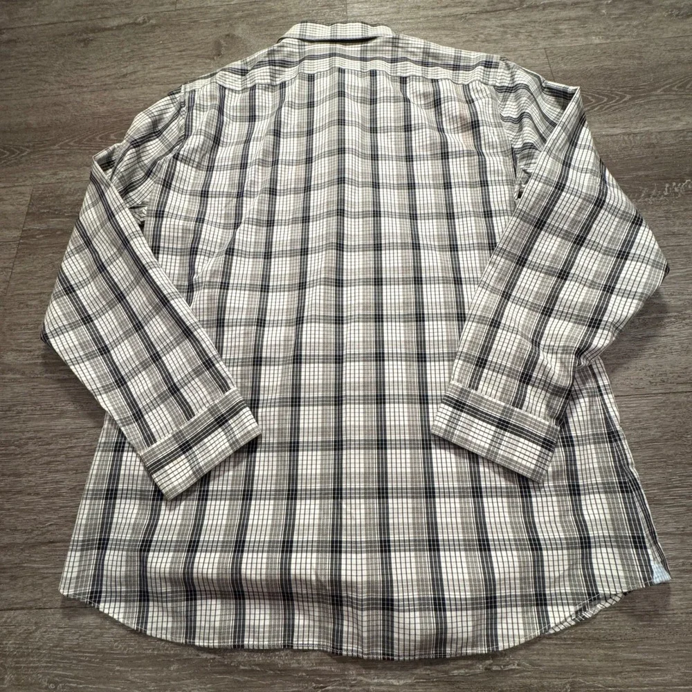 Banana Republic Shirt Men XL Gray Plaid 100% Cotton Grant Fit Preppy Classiccore
